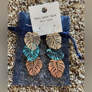 *Boutique left over earrings* Multicolor Tropical Leaf earrings